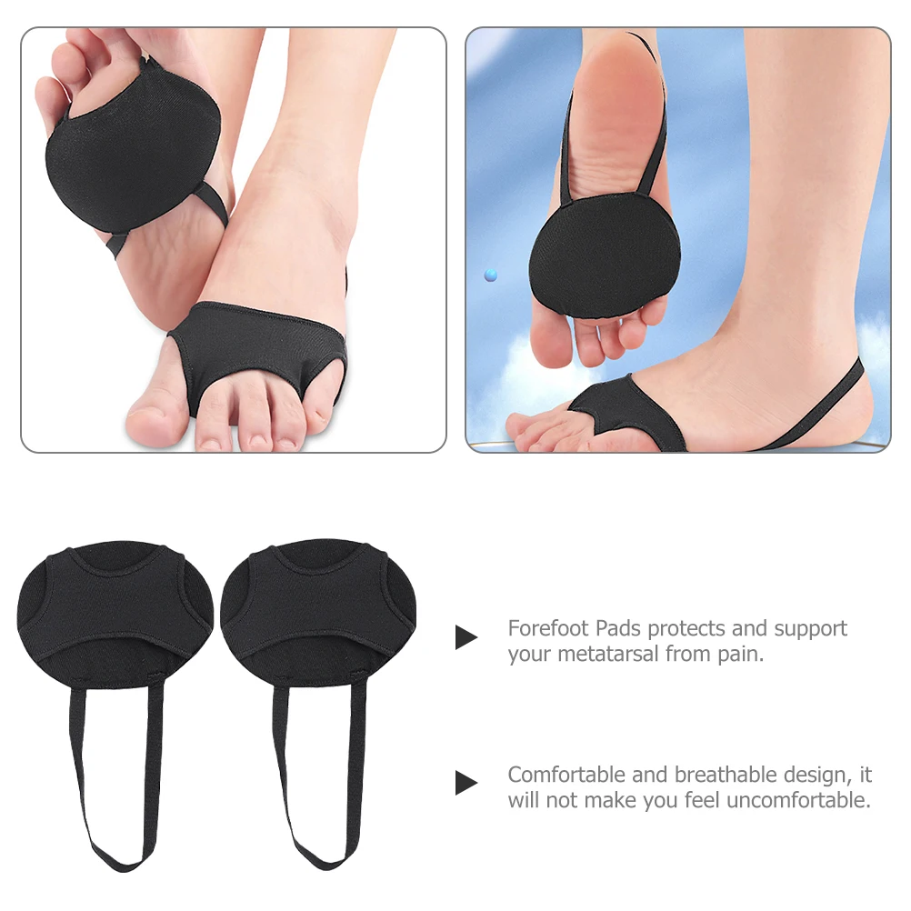 

1 Pair Black SEBS Anti Wear Shock Absorbing Forefoot Pads Size S High Heels Flat Boots Running Shoes Ballet Shoes Foot Care
