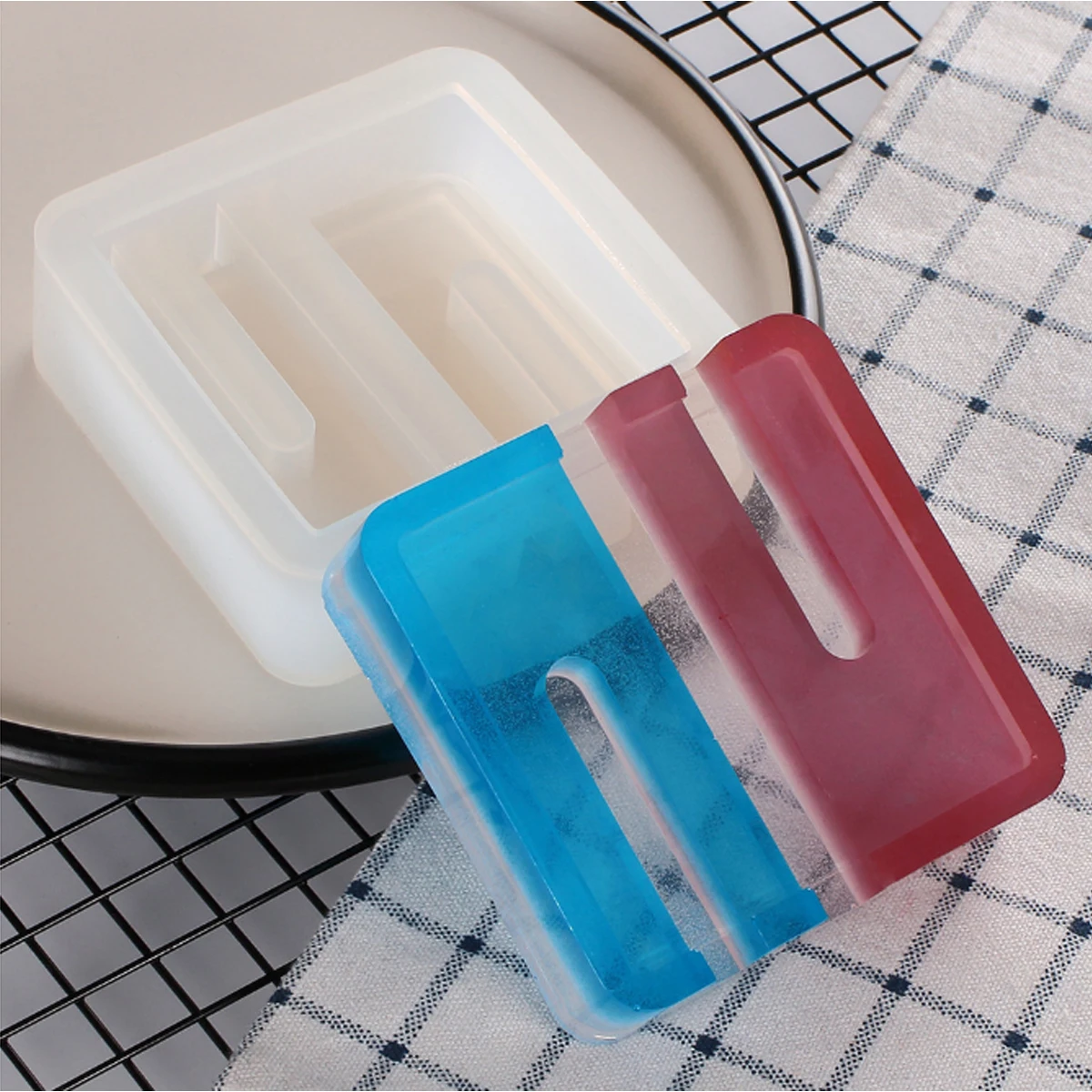 

Creative Epoxy Silicone Mold Lipstick Storage Box DIY Crystal White Drip Decor Flexible Portable Trays Craft Sewing