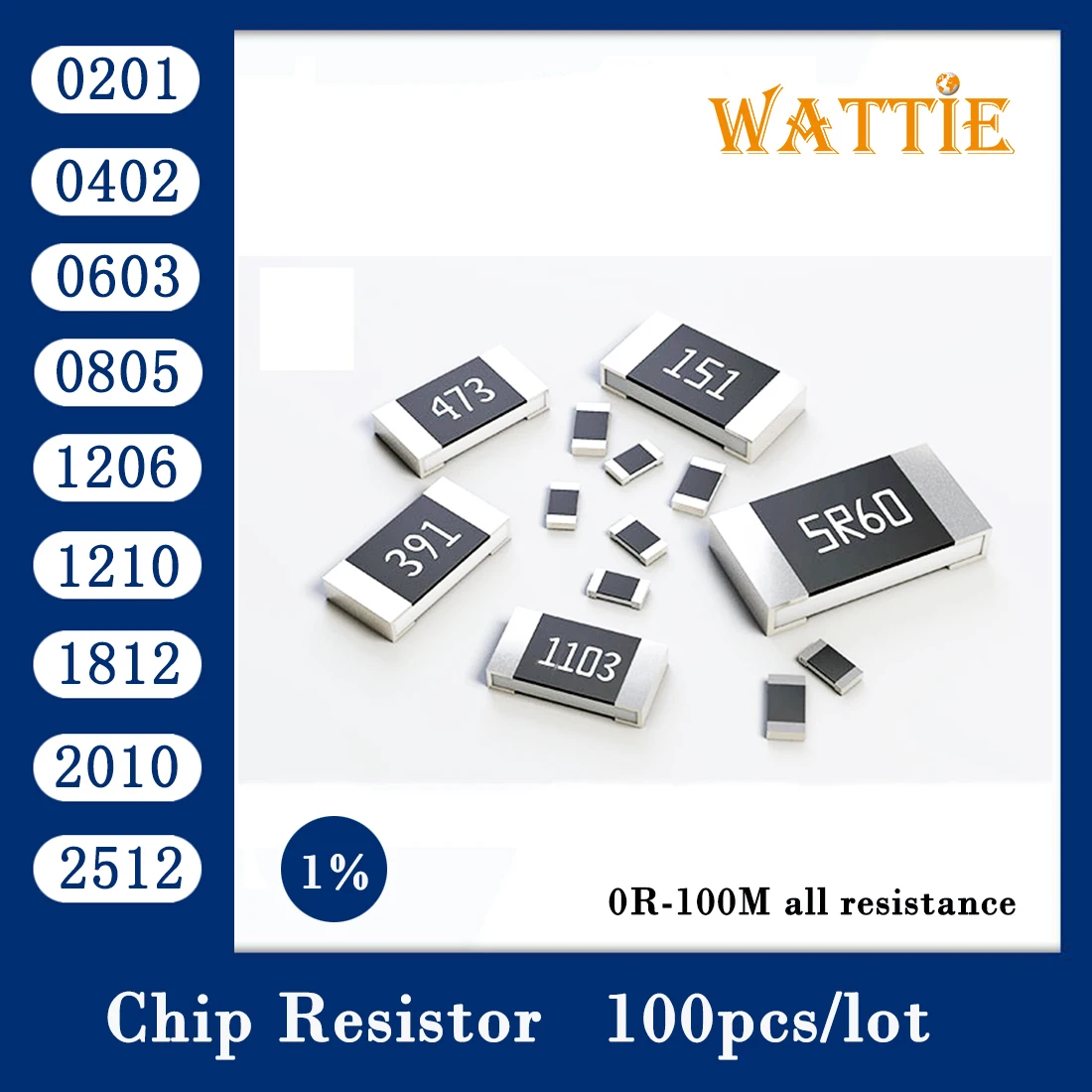 Resistencia de chip 20 piezas 1210, 1% K, 240K, 270K, 300K, 330K, 360K, 390K, 430K, 470K, 510K, 560K, 620K, 680K, 750K, 1M, 820 M, 910 M 1,3 M 1,5 M