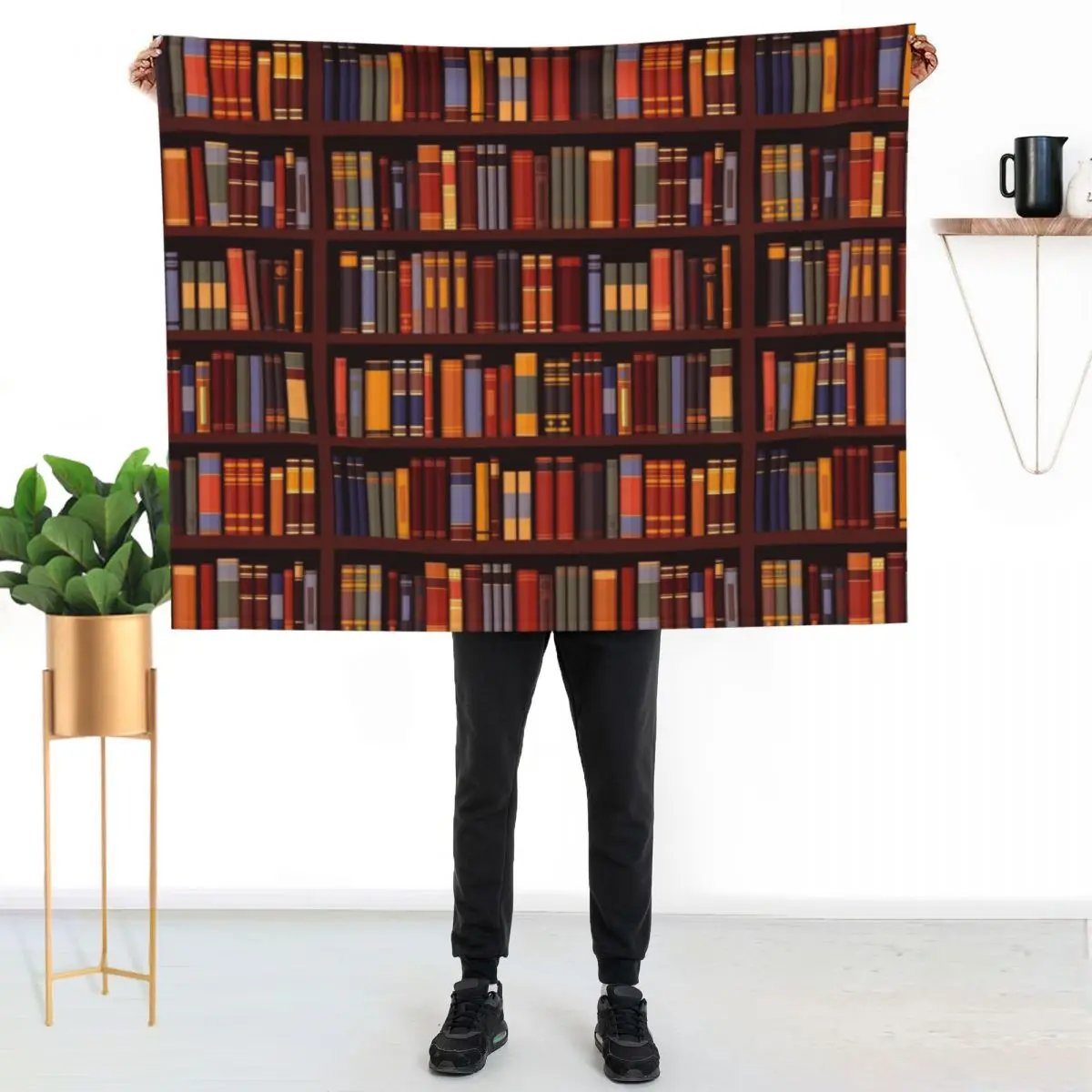 vintage bookshelf Bookworm Antique book library Throw Blanket For Baby for winter Extra Large Throw Cute Blankets