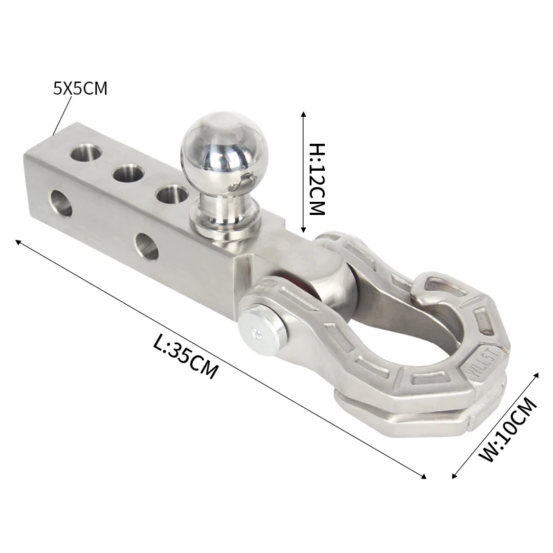 Trailer Hitch ball Stainless Steel tow arm shackle hook  for 2inch Receiver trailer arm