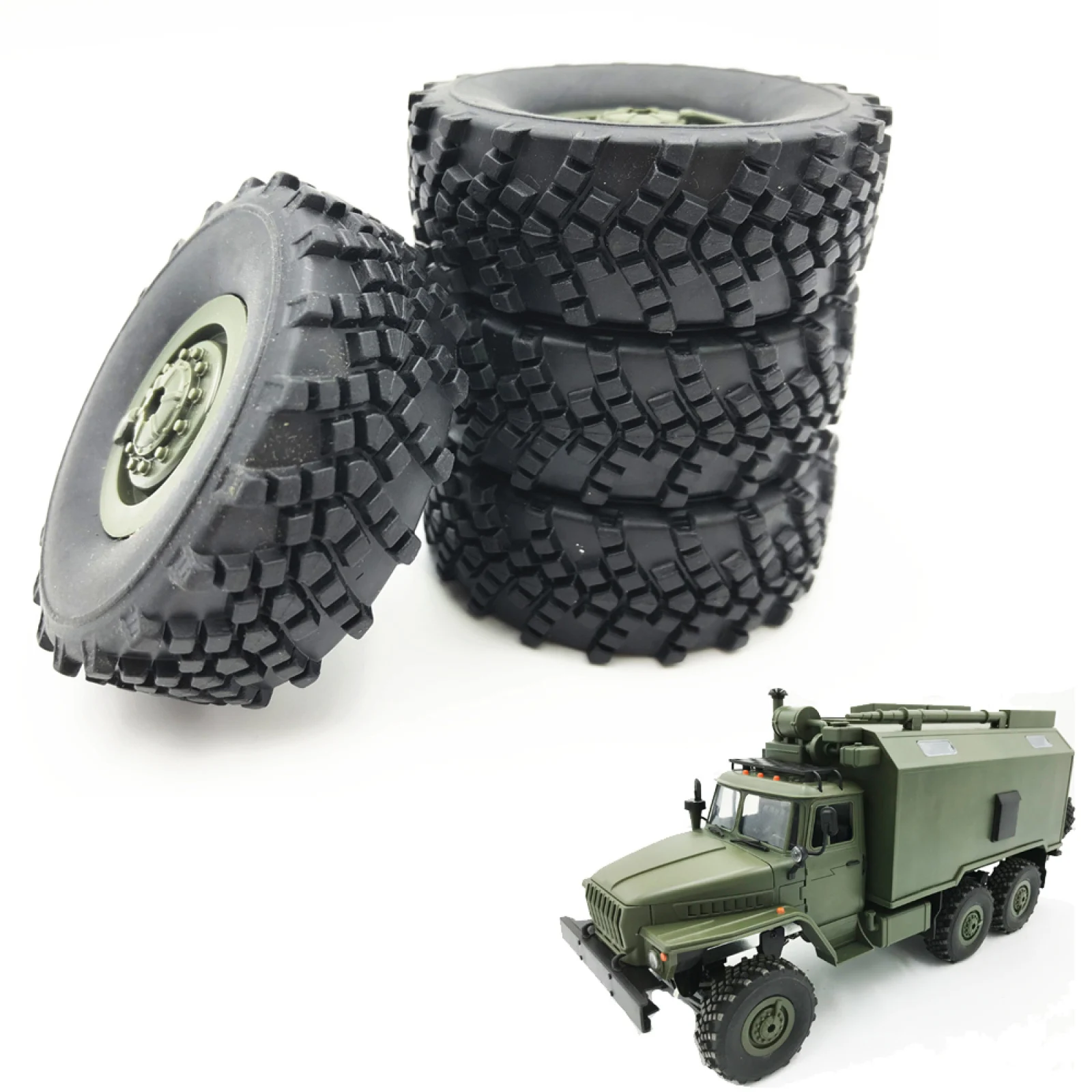 2 زوج 1/16 RC سيارة شاحنة المطاط عجلة الإطارات الإطارات استبدال ل WPL B-36 B36 B36K RC سيارة المسار عجلات الإطارات RC سيارة تعديل أجزاء #2