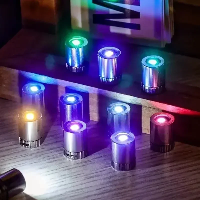 50/10PCS Small LED Light Bulb Miniature Lantern Wick Base Battery Powered Colorful Lights Handcraft Lightingtiny Luminous Decor