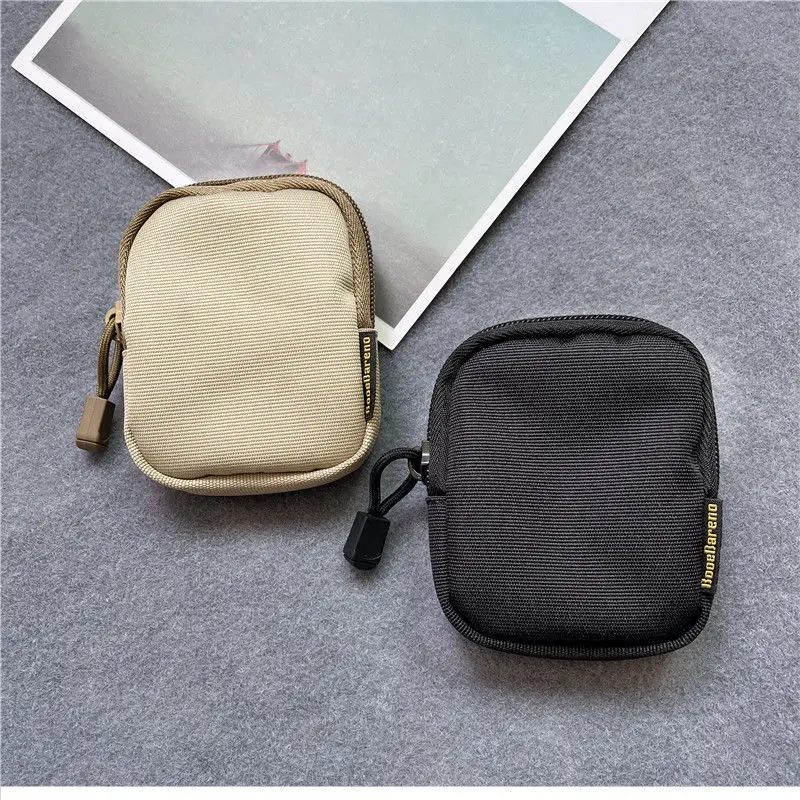 Men Coin Purse Oxford Zipper Short Wallet Retro Key Holder Small Waist Bag Clutch Bag