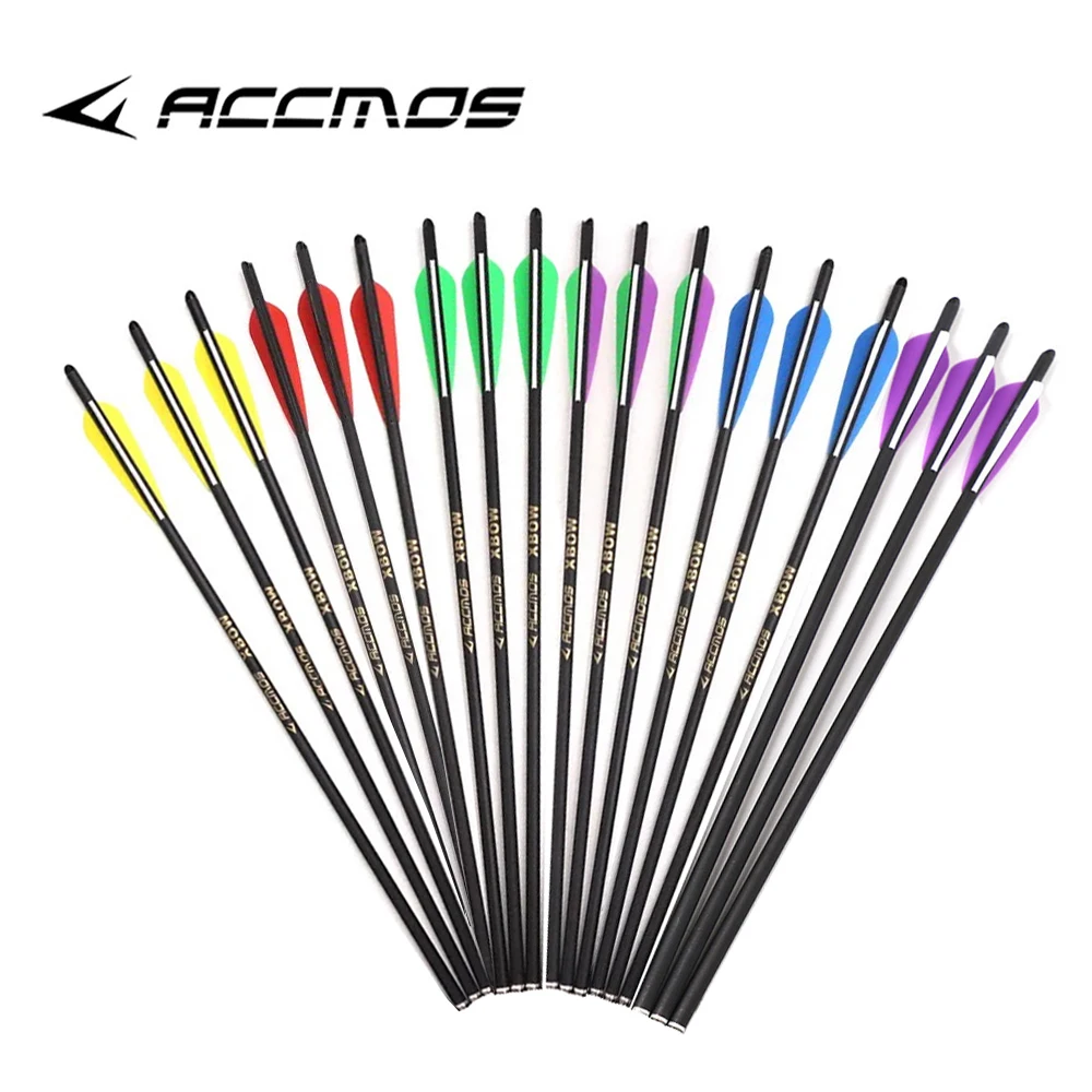 

ACCMOS 12/24/36 шт. ID7.6/OD8.8 арбалетные стрелы 20 дюймов смешанные карбоновые стрелы готовые стрелы практика охота стрела