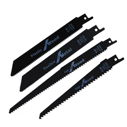 1/4pcs High Carbon Steel Reciprocating Saw Blades Wood Pruning Saw Blades For Outdoor Trimming Metal Plastic Pipe Metal Cutting