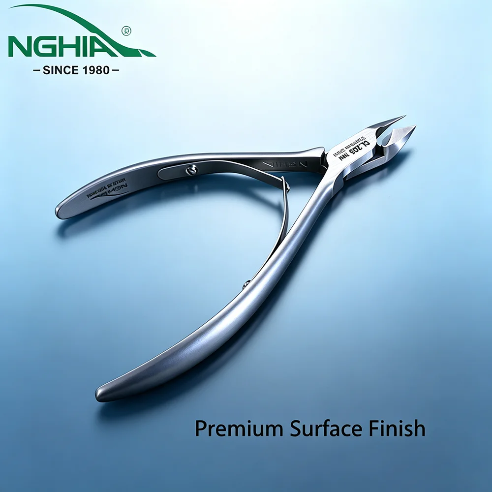 NGHIA Professional Cuticle Trimmer & Nippers,  Long-last Nail Care Tool Sharp Blades,  Double Spring Cuticle Nippers