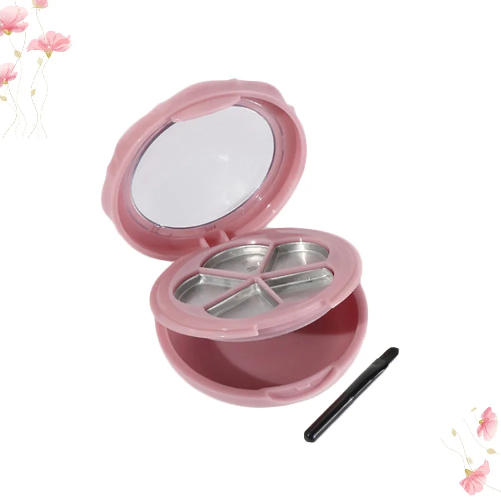 3Pcs Empty Eyeshadow Compact Box Set DIY Customizable Makeup Organizer for Eyeshadow Blush Powder Foundation 5 Grids Portable