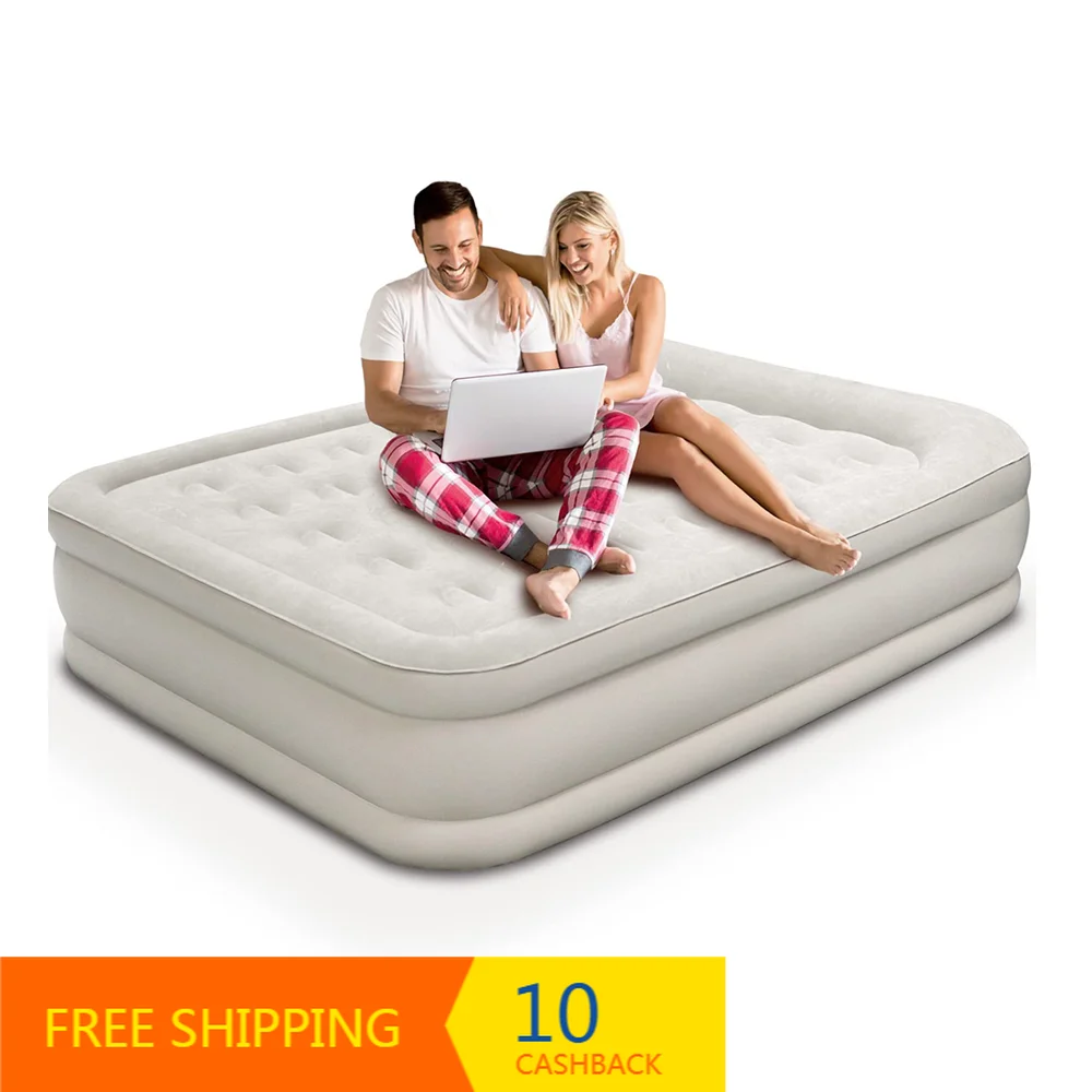Luxury Twin Air Mattress Modern Design High‑Speed Pump Waterproof PVC Foldable Topper for Home Guest Camping
