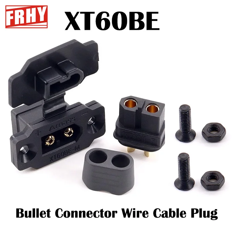 1 Stück XT60BE XT60 vergoldeter Bullet-Stecker, Panelmontage, fester Stecker für RC FPV Drohnen-Akku, Ladegerät, Motor, ESC, Stromadapter
