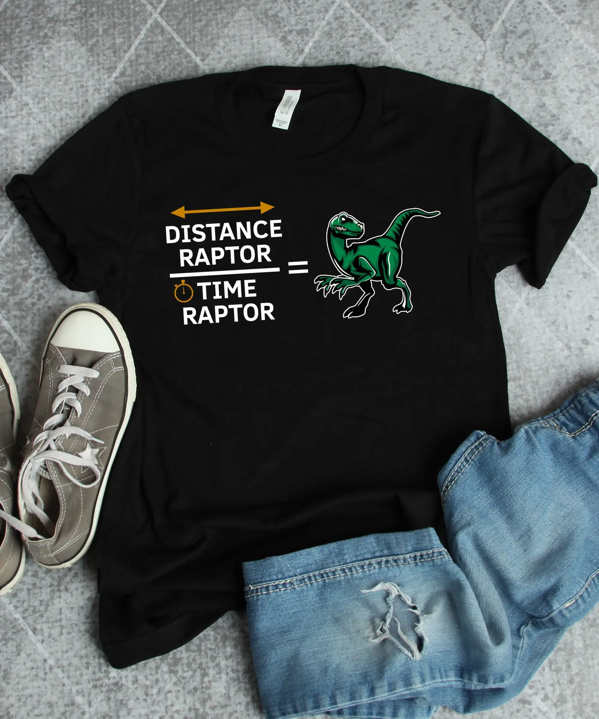 Physics T Shirt Raptor Distance Time Velociraptor s Dinosaur Teacher