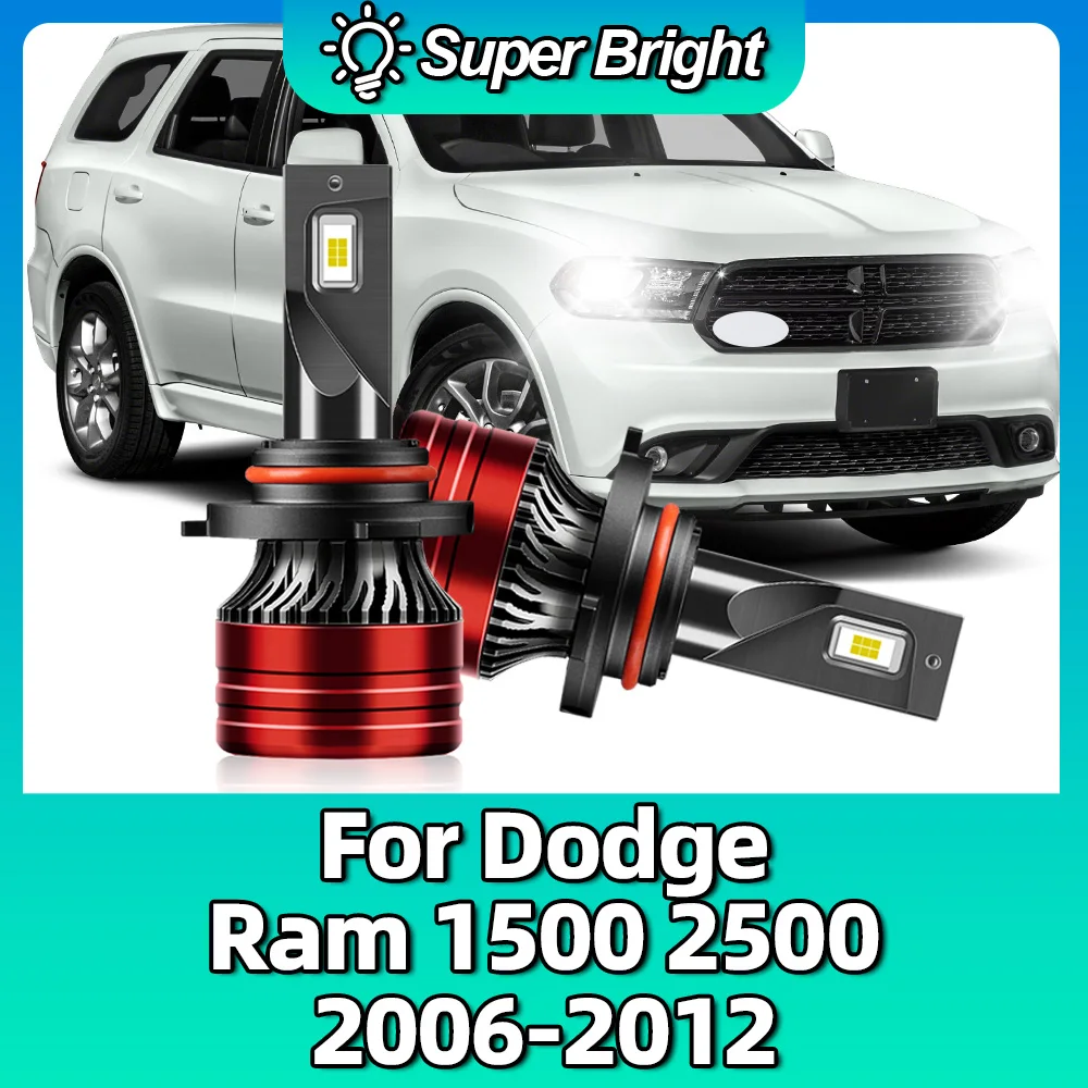 

LED Headlight 120W 20000LM Lamps CSP Chips 6500K Bulbs 12V Headlamps For Dodge Ram 1500 2500 2006 2007 2008 2009 2010 2011 2012