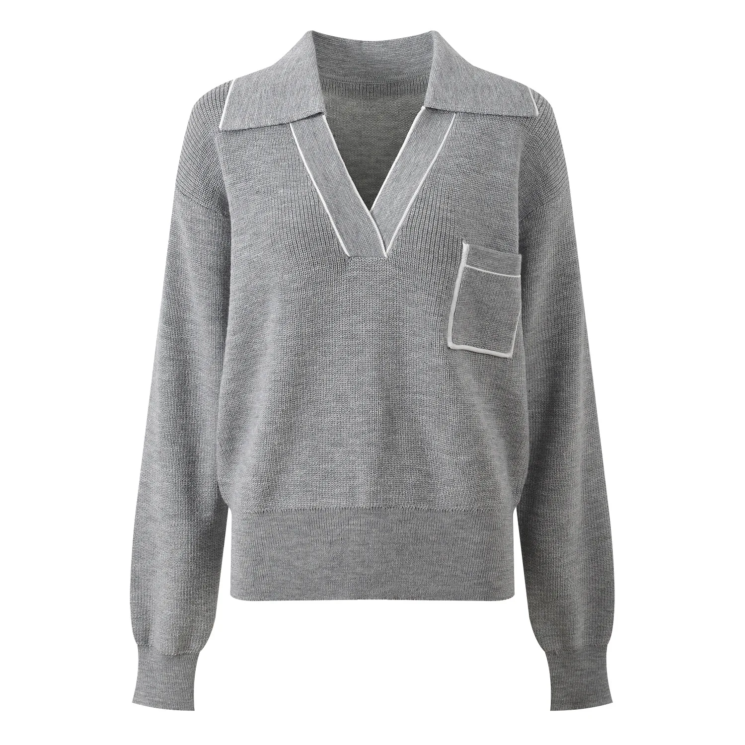 

Осень 2024, новый дизайн, вязаный свитер V-Ne для поездок на работу, универсальный простой цвет, модный женский топ премиум-класса