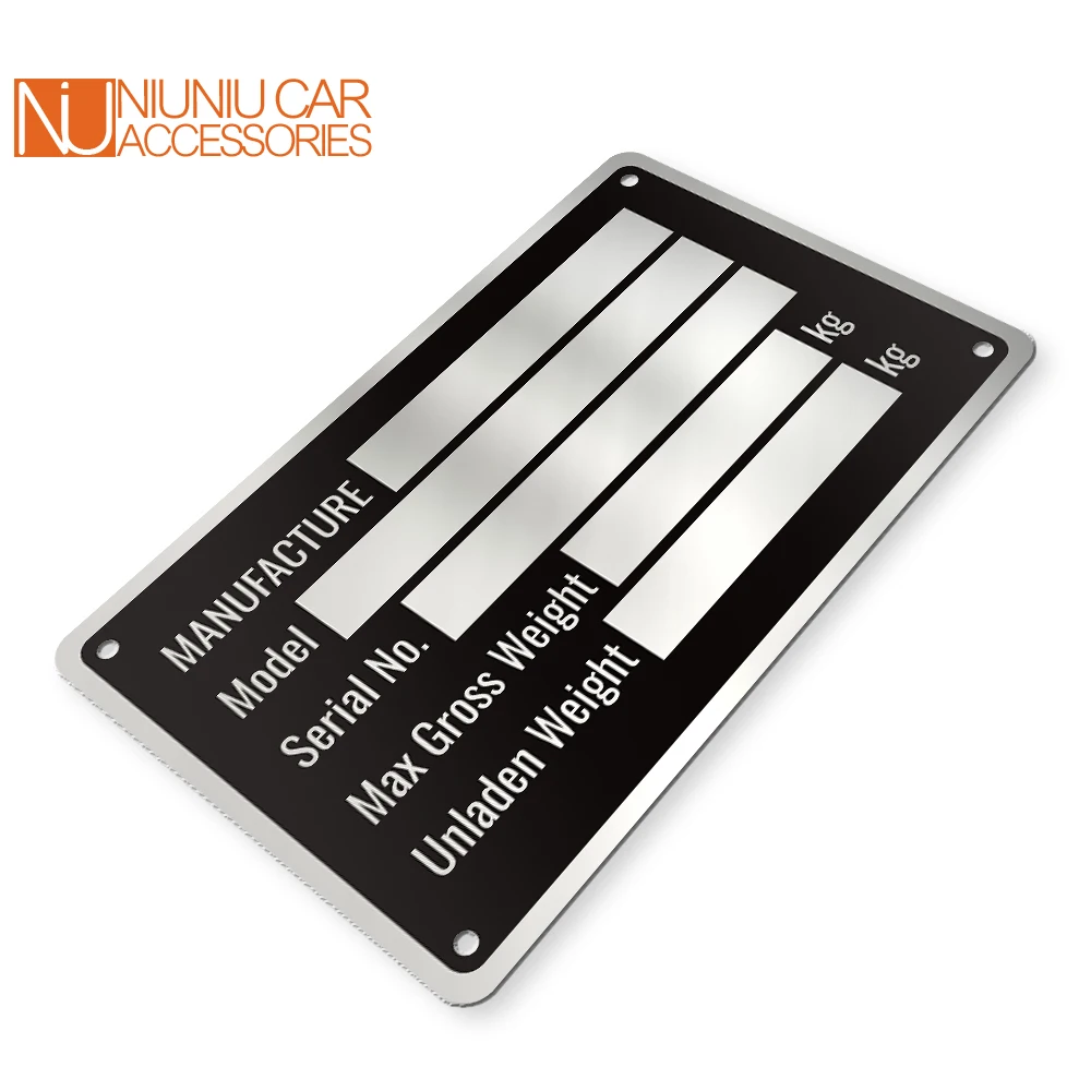 Blanco Of Gegraveerd Aluminium Trailer Id Tag Vin Plaat Seriële Gvwr Medische Rv Onderdelen Camper Accessoires