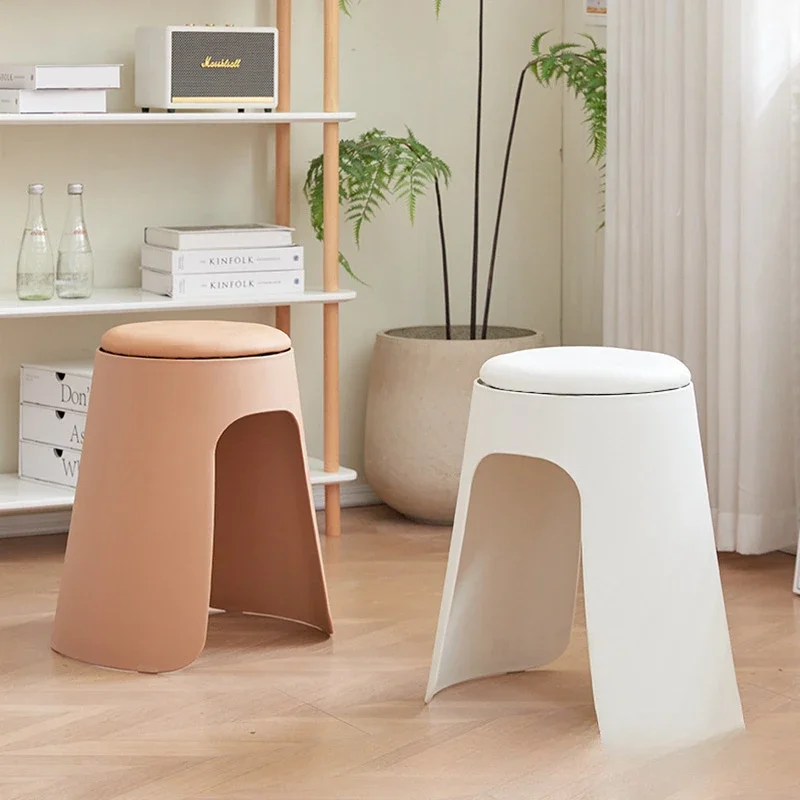 Simple and modern dining chair, plastic stool, seat for home dining table, thickened soft package, leather stackable, Nordic