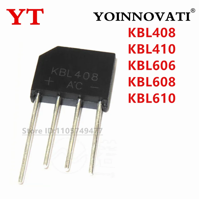 20PCS New  KBL408 KBL410 KBL606 KBL608 KBL610 Rectifying bridge flat bridge