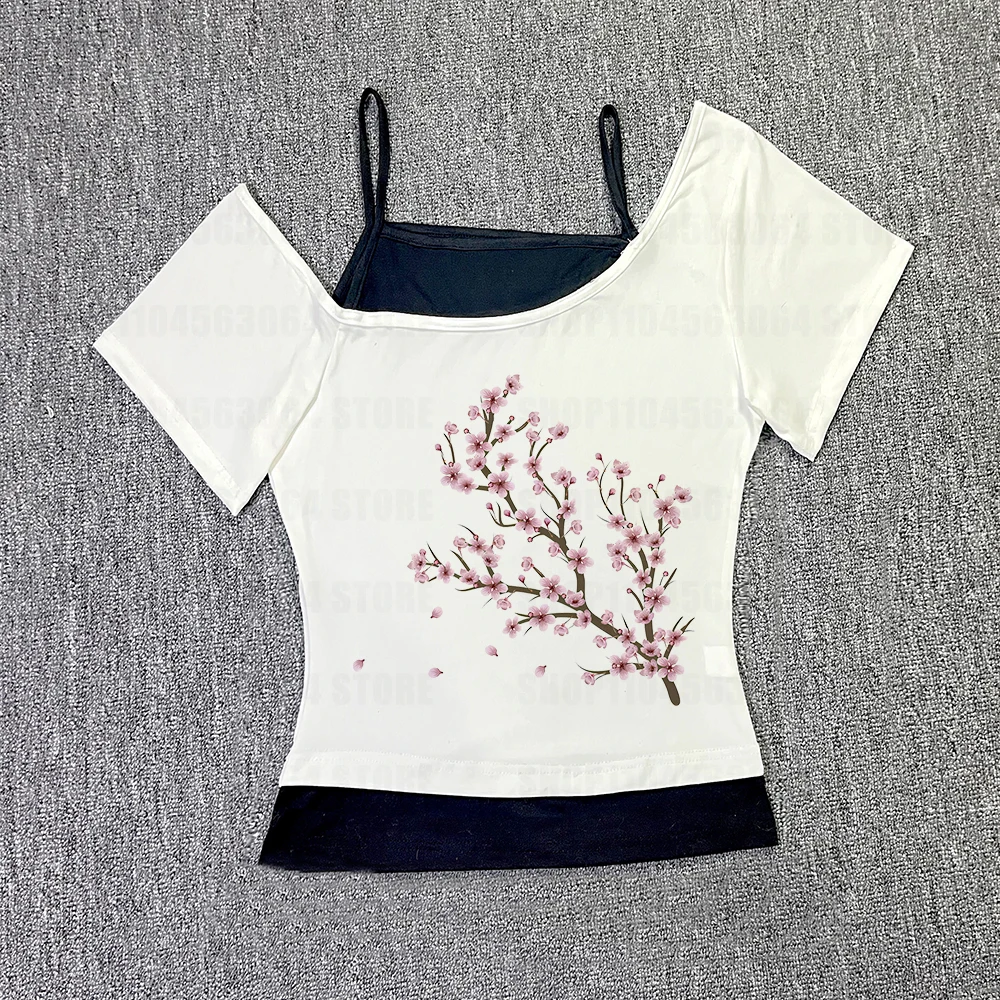 Tops cortos informales estilo Emo Y2K estéticos para mujer, Tops con estampado de hadas Harajuku, ropa de calle vintage para chicas lindas, camiseta sin mangas para bebé de los años 2000