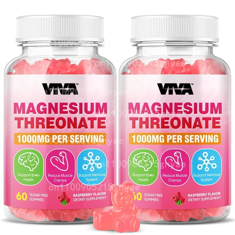 

Glycine Magnesium Soft Candy 1000mg - Sugar Free Magnesium Potassium Supplement with Vitamin D B6, Coenzyme Q10, 60 Capsules
