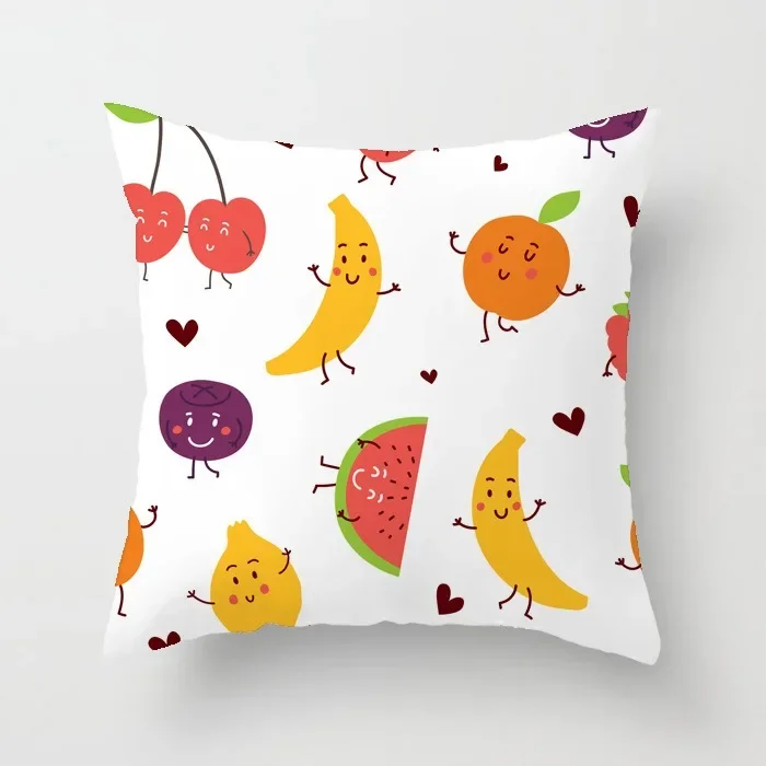 Summer Fruit Pineapple Watermelon throw pillow cover with short plush print for living room sofa decoration cushion cover