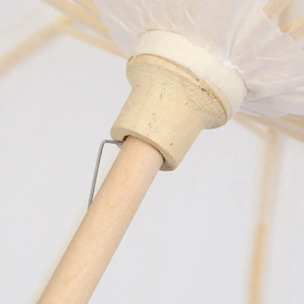 Vintage Ölpapier-Regenschirm, bequemer Griff, DIY leerer Papier-Regenschirm, langer Griff, langlebiger Holz-Zeichnungsschirm für Kinder