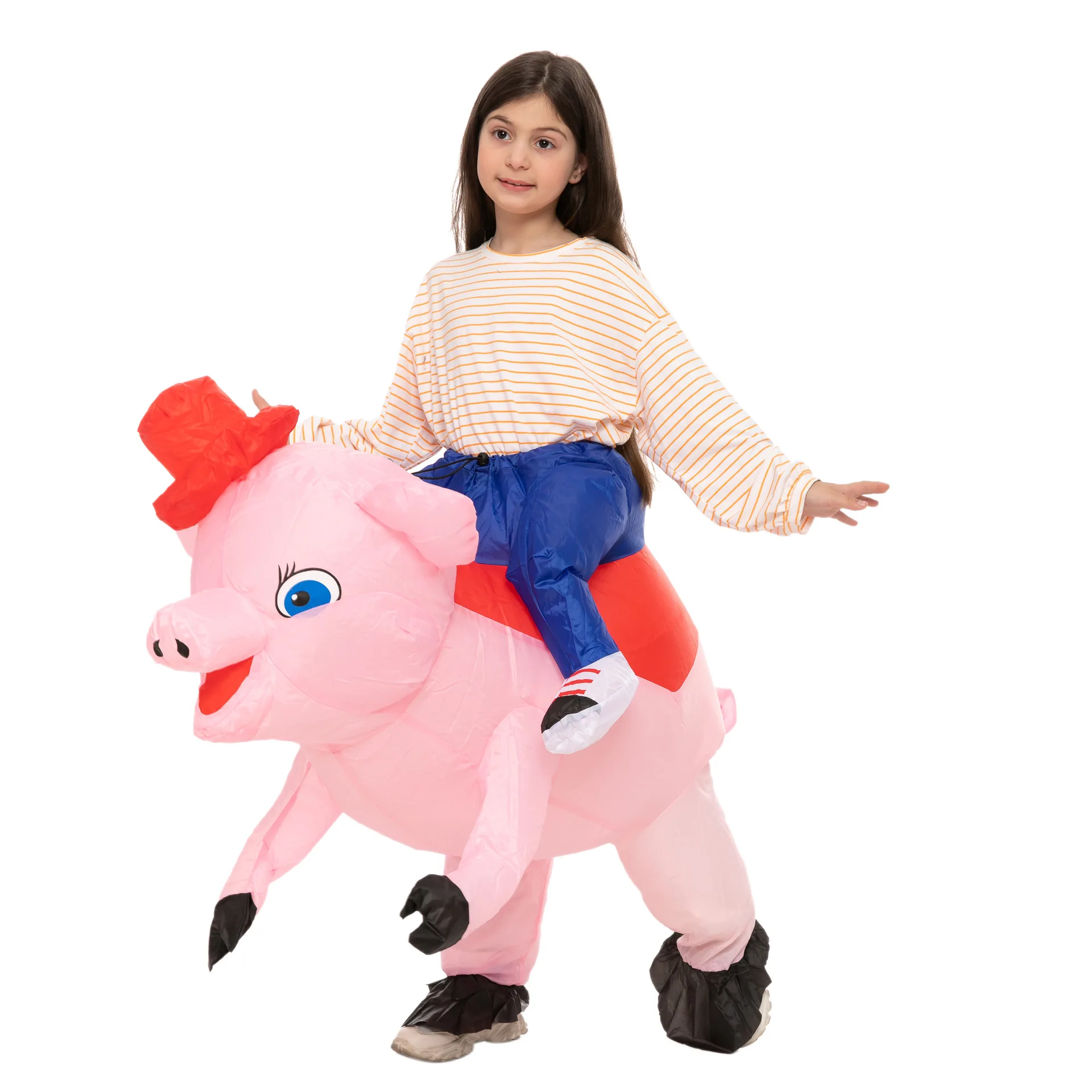 Cute Riding Walking Animal Ride Chicken Dog Pig Duck Cow Cat tuta gonfiabile modelli per adulti modelli per bambini Party Halloween Props