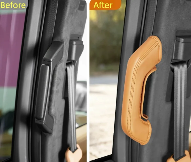 Car All Inclusive A-pillar Handle Leather Protective Cover Fit for Chery ICAR V27 2026 Modified Car B-pillar Decorative Cover