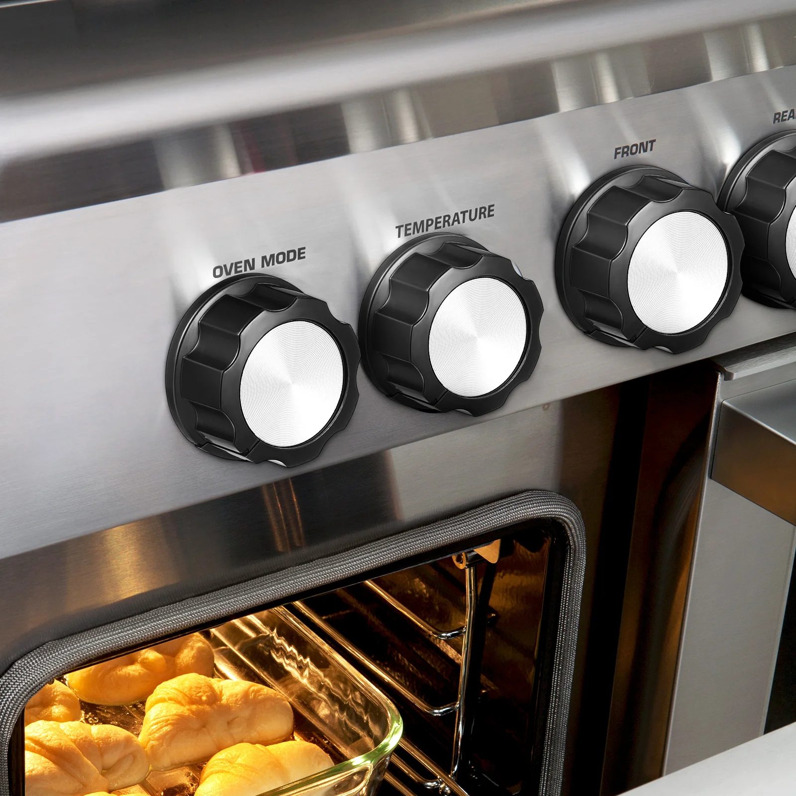 

4pcs Stove Knobs Replacement Universal Electric Gas Cooker Control Buttons Burner Switch Wide Compatibility Precision Control