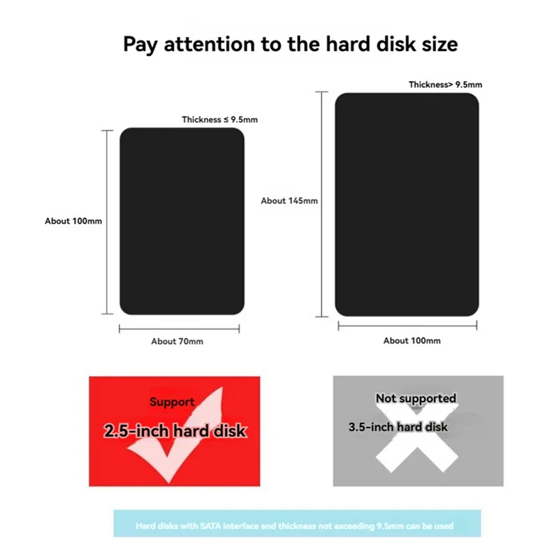 المهنية نوع C HDD الضميمة 2.5 بوصة SATA SSD القرص الصلب حالة الضميمة الخارجية شفافة المحمول الخارجية HDD حالة