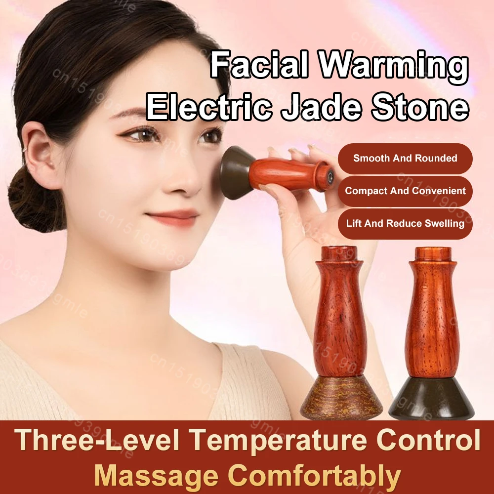 

Hot Stone Electric Gua Sha Massager Natural Bianstone GuaSha Scraping Back Neck Face Relax Muscles Massage Skin Lift Care Spa