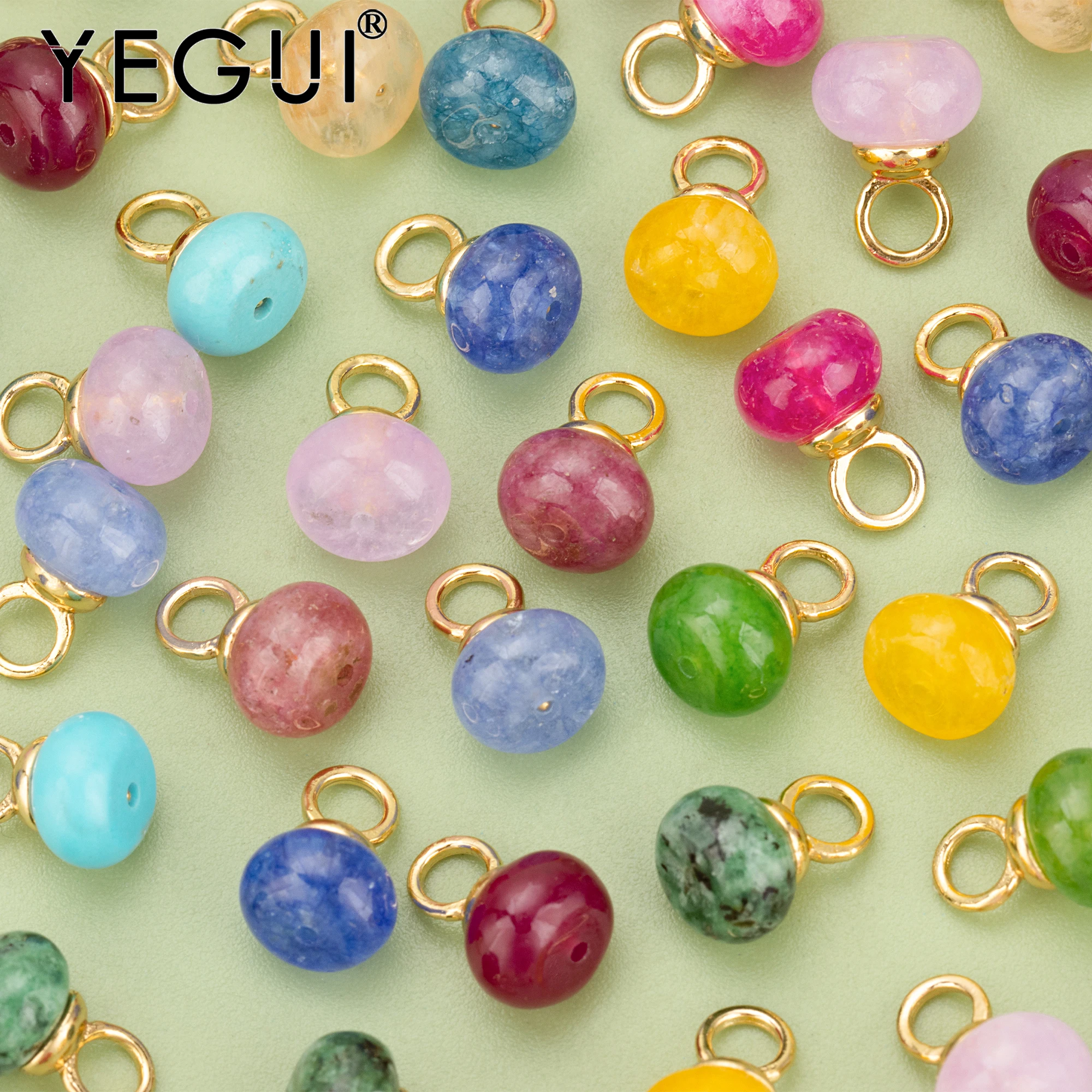 

YEGUI,10pcs/lot,MG64,jewelry accessories,18k gold plated,copper,charms,natural stone,hand made,diy pendants,jewelry making