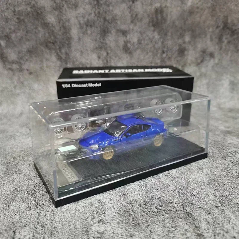 Radiant Artisan-coche modelo BRZ ZC6, vehículo fundido a presión de aleación, todas las puertas abiertas con motor y un juego de buje de repuesto, 1:64