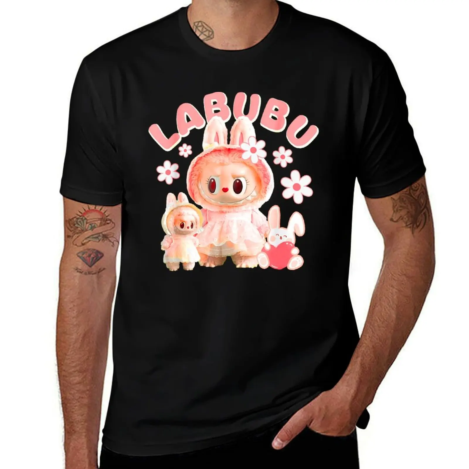 Funny Labubu Cute Labubu The Monsters Pink Meme T-Shirt quick drying sports fans t shirts for men graphic