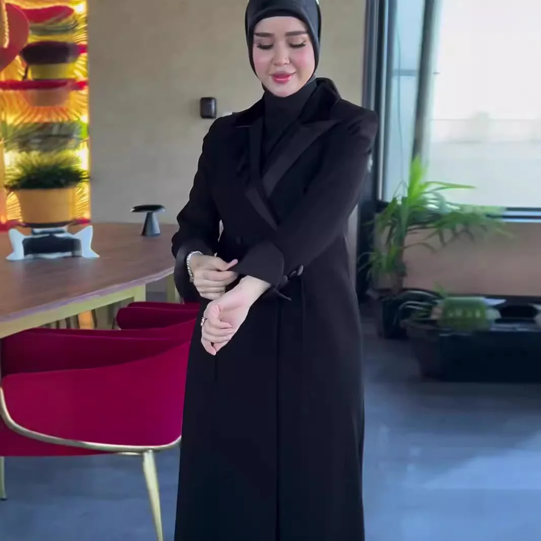 

Sle Single And Double Buttoned Midi Length Coat 2024 New Cross-Border Ele Casual Long Coat for Women