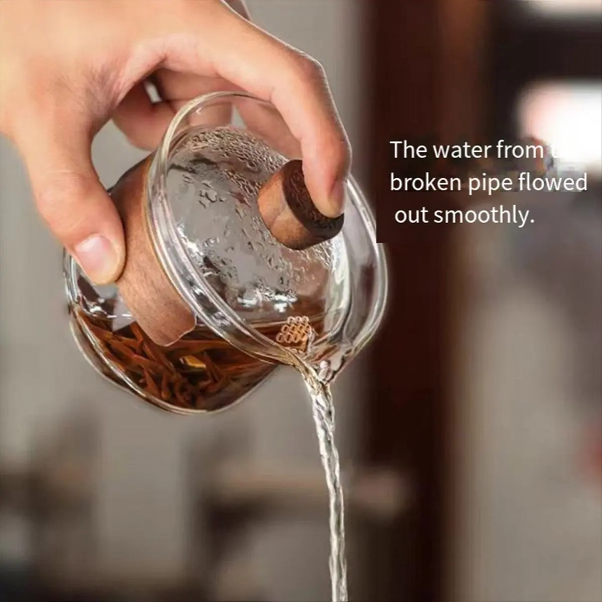 كوب زجاجي عالي السيليكون مع غطاء كوب خشبي عازل للحرارة وعاء شاي صيني طقم أدوات شاي للسفر 200 مللي #3