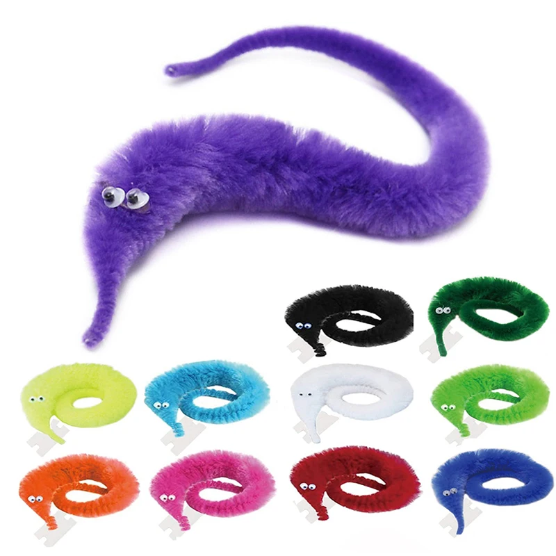 

Fuzzy Magic Worm Trick Toys For Kids Wiggly Twisty Worm On a Invisible String Carnival Party Favors Children Magic Props