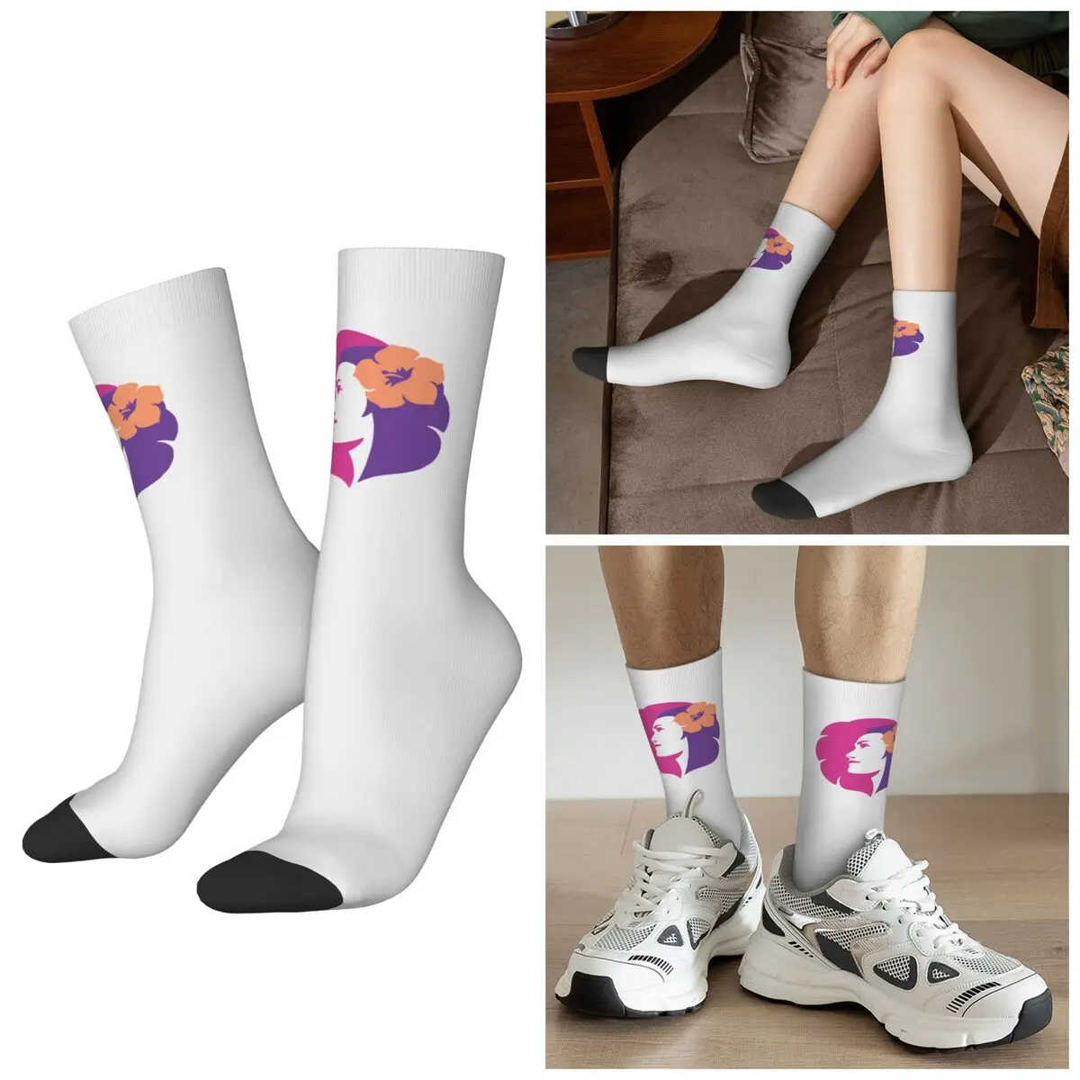 

All Seasons Hawaiian Airlines Socks Harajuku Crew Socks Fashion Stockings for Men Women Christmas Gifts