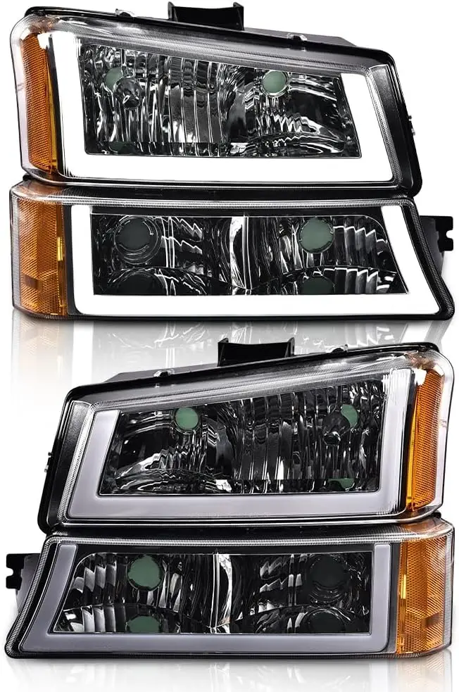 LED Headlight, Compatible with 03-06 Chevy Silverado 1500 2500 3500 HD Model/Fit 03-06 Avalanche 1500 2500(Fit No Cladding only)