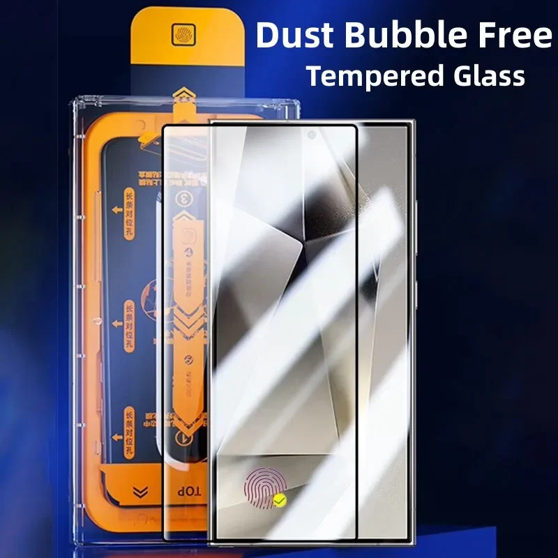 

1pcs Easy To Install Galaxy S24 Ultra S24 Plus Dust-free Bubble Advanced Screen Protector S25Ultra Glass Tempered Film