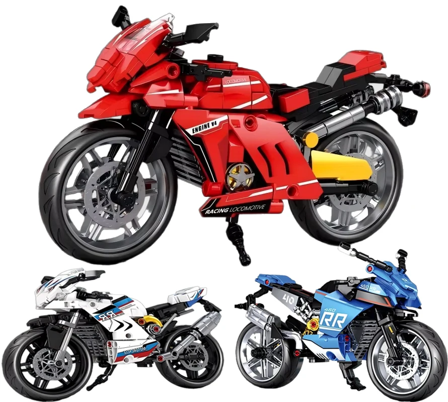 

MOC City Technical Motorcycle Moto Car Model Building Blocks Racing Motobike Vehicles Bricks Toys for Children Teenagers Gifts
