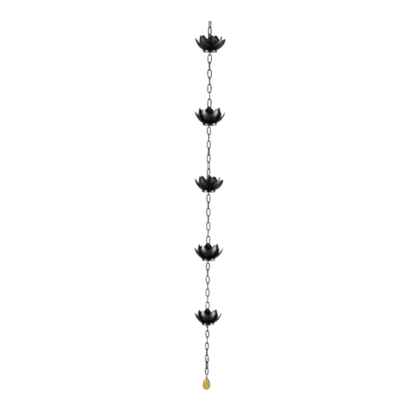 Lotus Rain Chain for Gutters Pouring Cups Bird Bath Replacement Downspouts for Garden House Eaves Drainage Divert Water Display