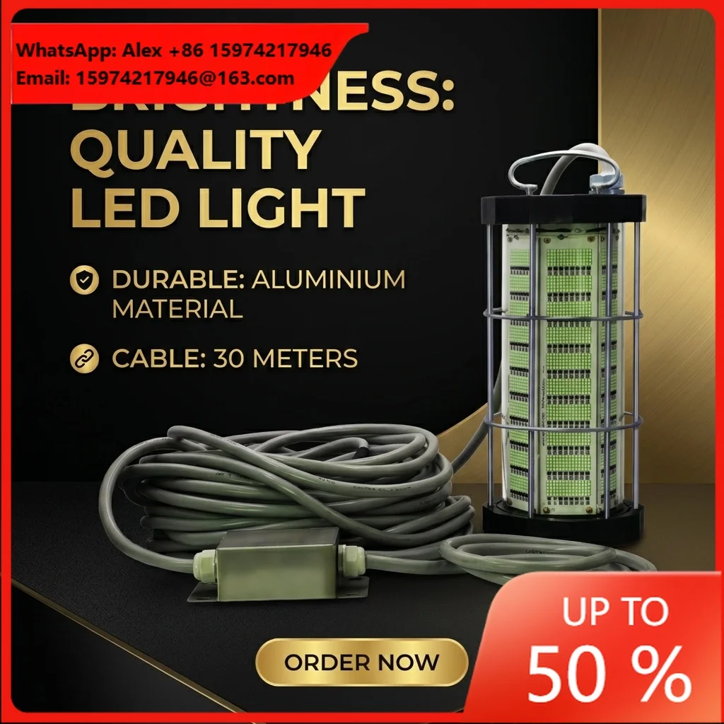 110v/220v 4000w Waterproof IP68 Underwater LED Multi-color Fishing Lamp Aluminum Alloy 2-Year Warranty 100-500m Lighting