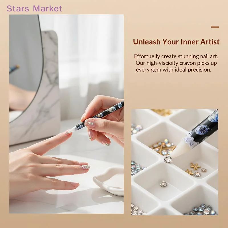 1Pcs Multi-use Nail Art Wax Pencil Rhinestone Picker Dotting Tool for Craft Nail Art Salon