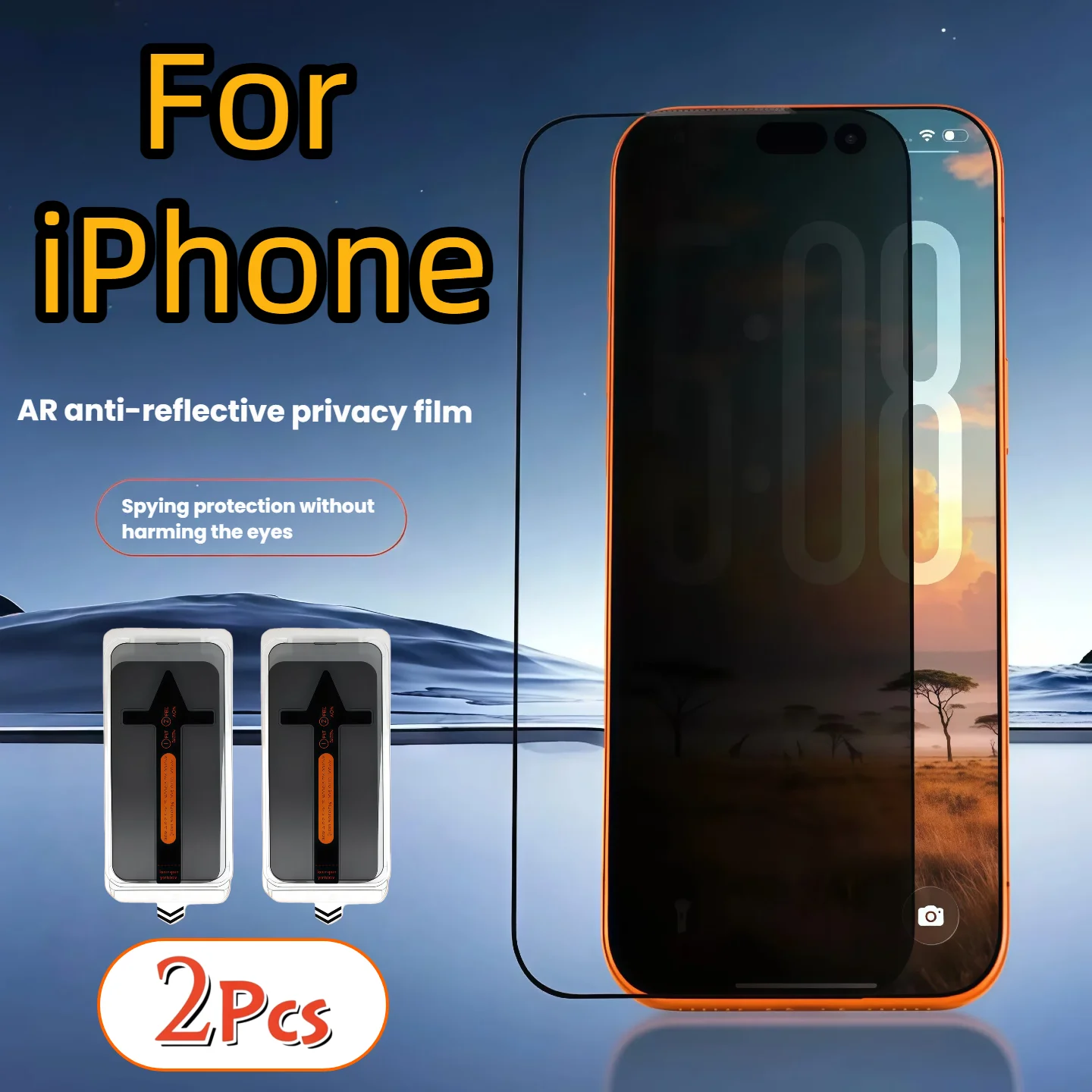 

2pcs Tempered Glass Screen Protector for iPhone 17 16 15 14 13 XS XR Pro Max Easy Install Anti-Scratch Protective Film