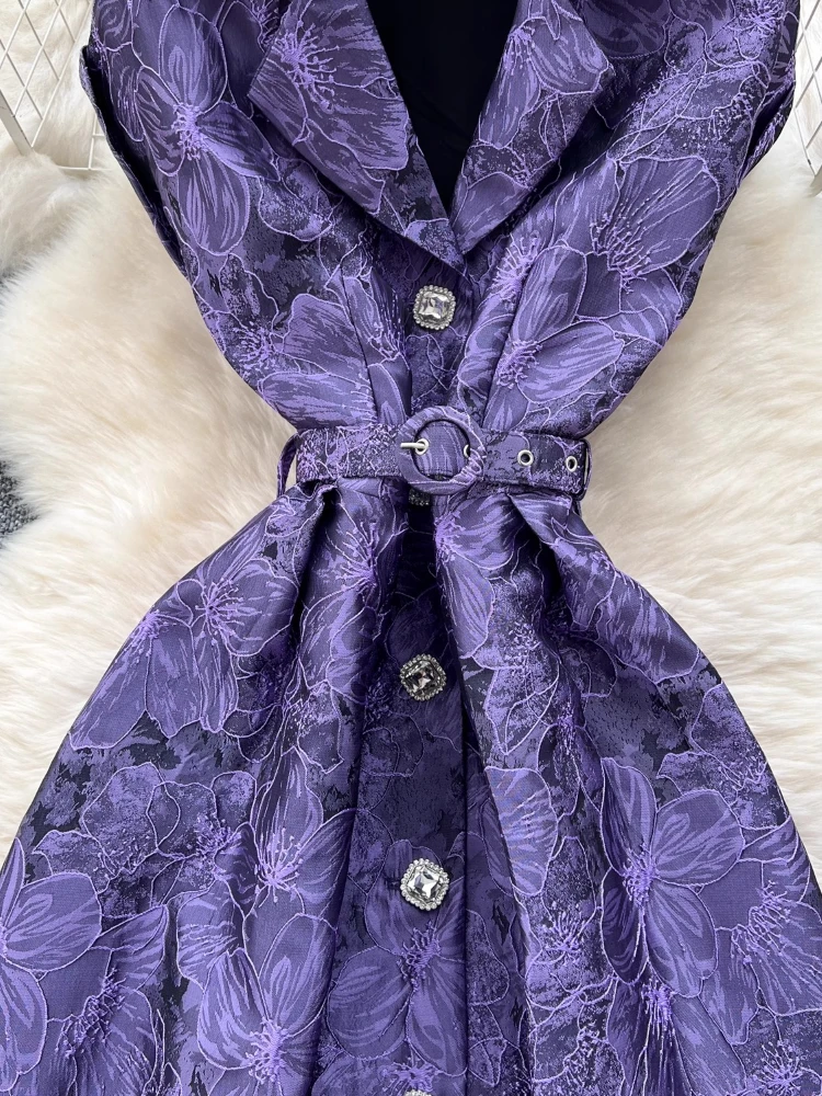 Vintage Print Gewaad Femme Zomerjurk Vrouwen Kleding 2025, Vestidos De Mujer Slanke Taille Single Breasted A-lijn Elegante Jurken