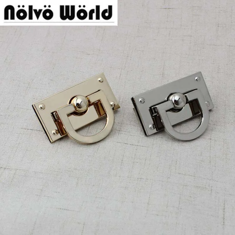 

10sets 59*45mm Silver/Gold Lock woman bag pressed lock briefcase lock genuine leather Hardware