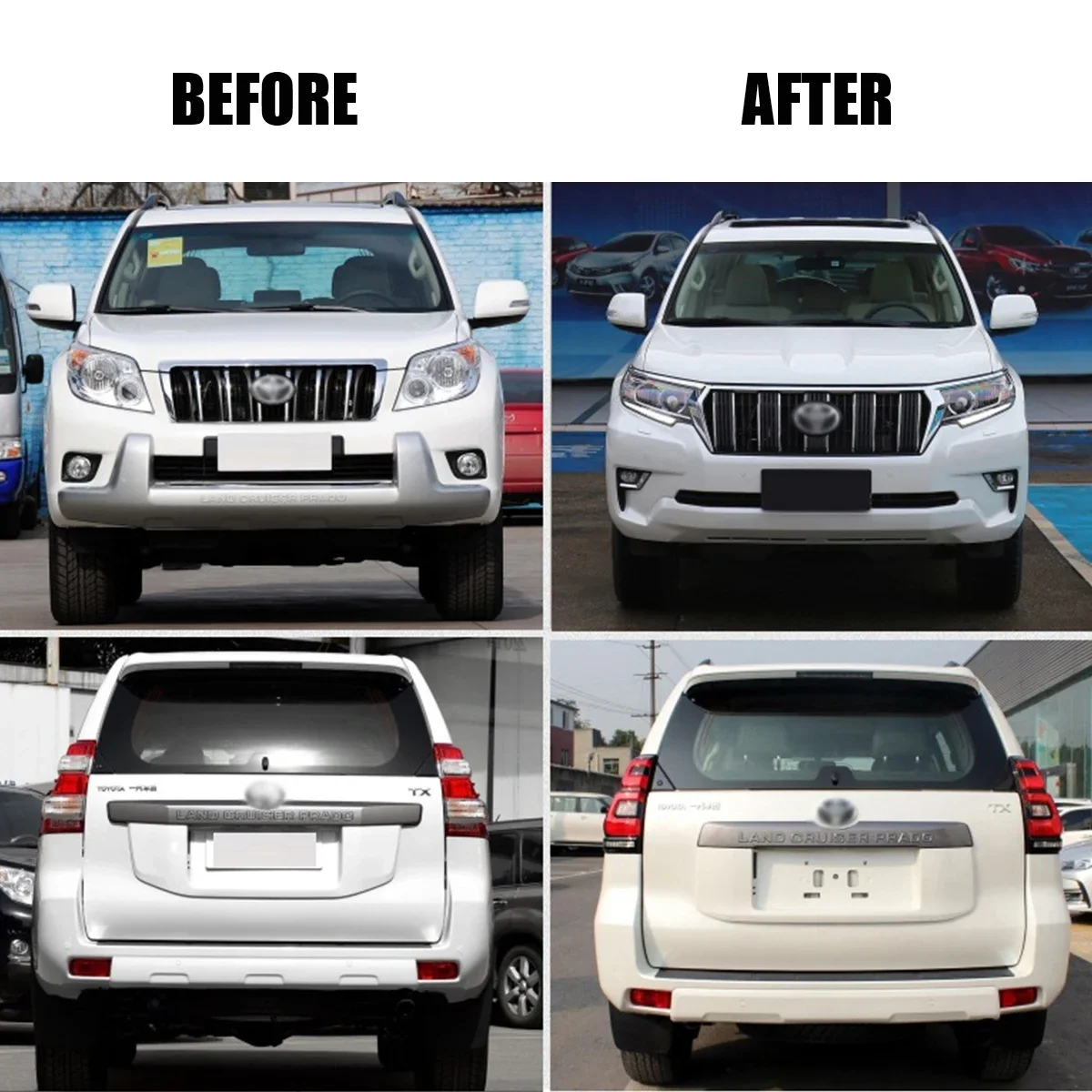 NEW Hot Selling Auto Parts Facelift Body Kit for Toyota Prado FJ150 2010-2017 Transform Into 2018 Style Bumper Grille Bodykit.
