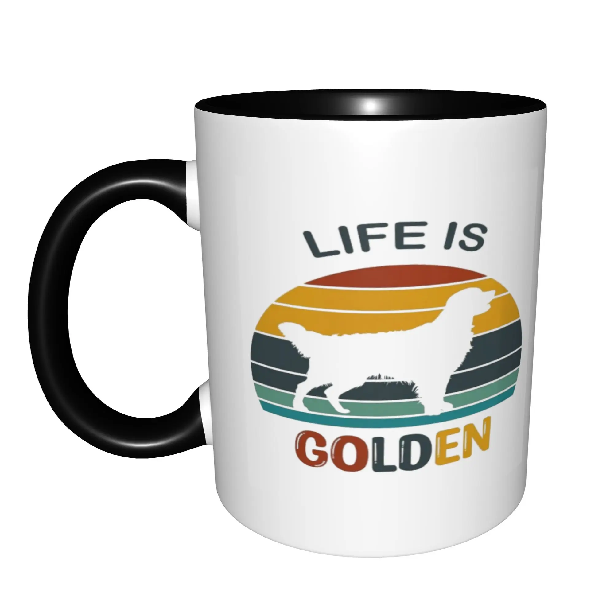Funny Mug - Cute Golden Retriever Life is Golden Dog Lover Dog Mom Coffee Mugs For Birthday Coffee Mugs Ceramic Tea Cups 11oz