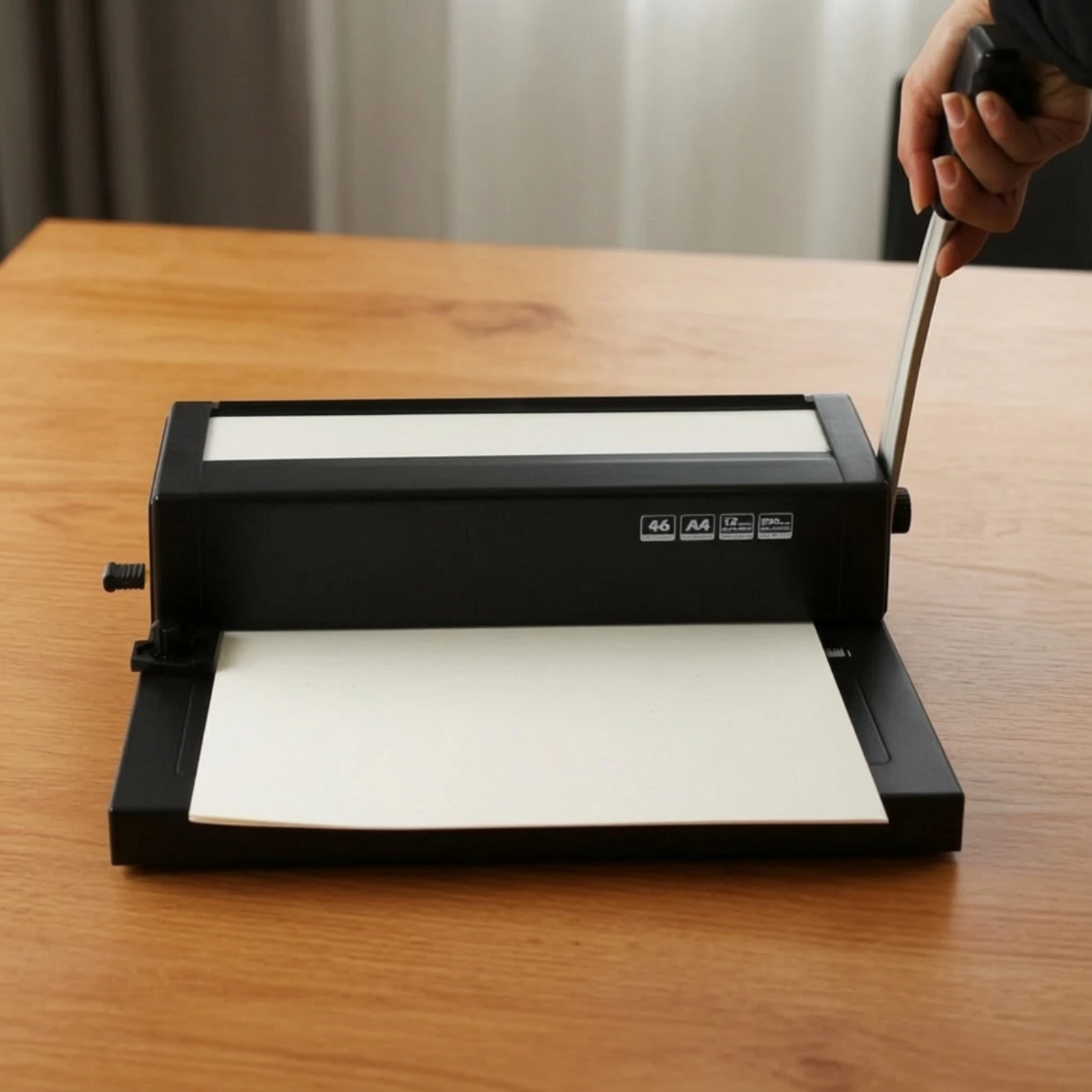 Manual Spiral-Coil Document Punching and Binding Machine 46-Hole A4 Spiral Binding Machine with Removable Waste Tray