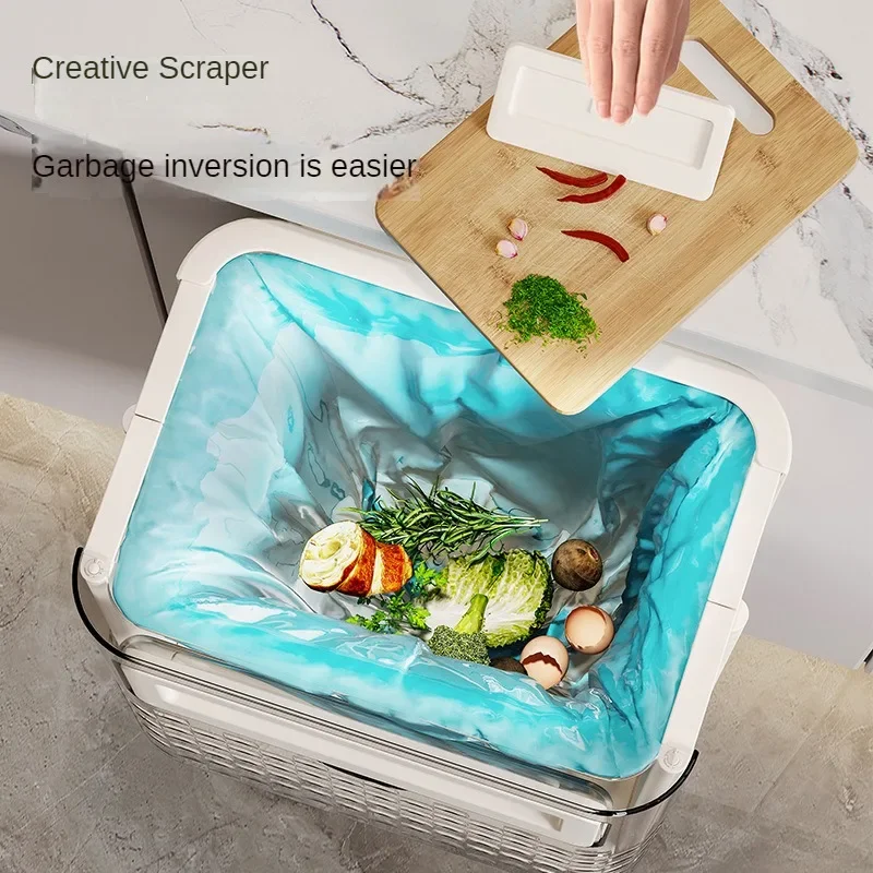 Household Kitchen Folding Trash Can Household Perforation-free Hanging Trash Can Cabinet Door Multi-functional Storage Box