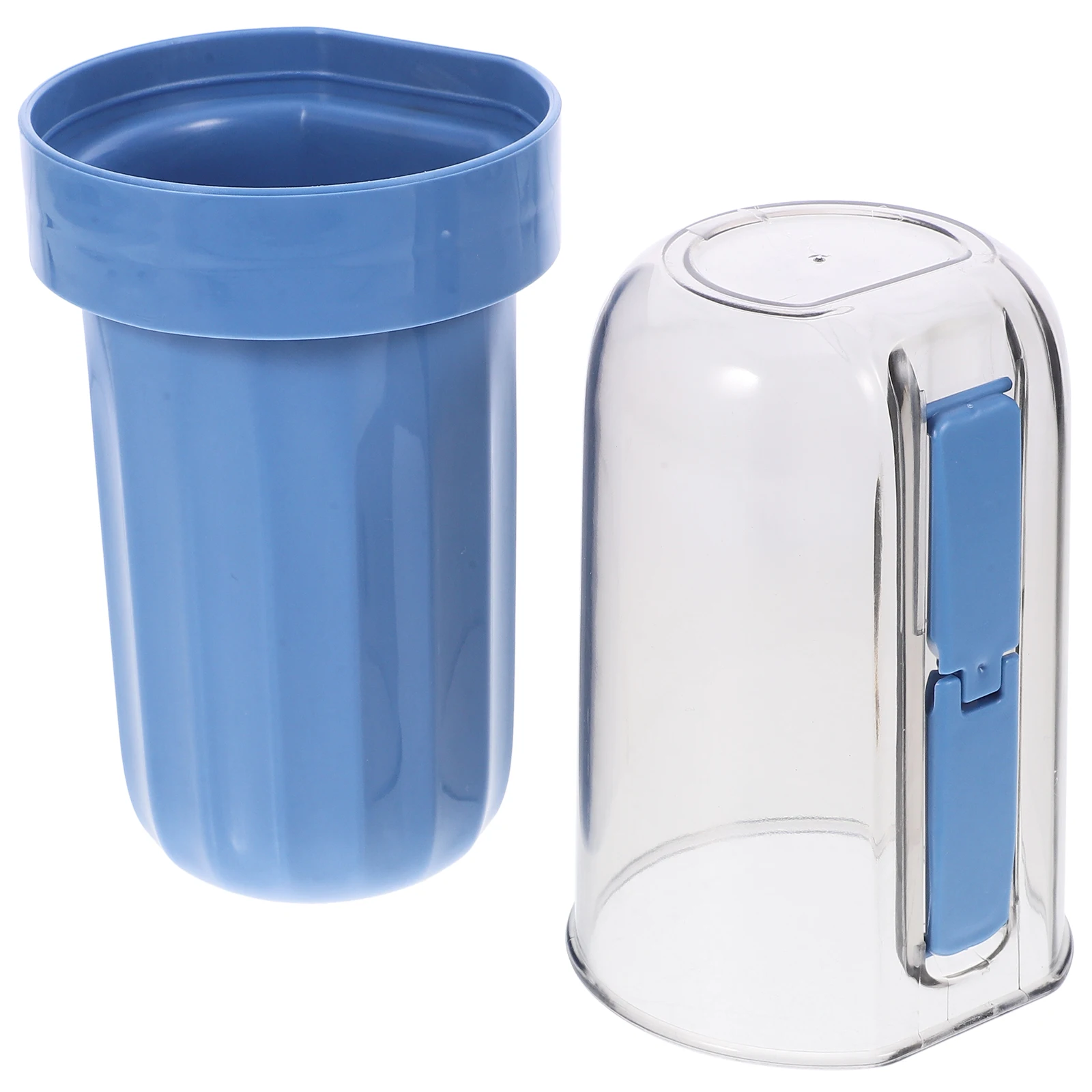 

Transparent Travel Mouthwash Cup Toothbrush Box Portable COP PP Blue Lightweight Compact Perfect for Travel Camping Daily Use